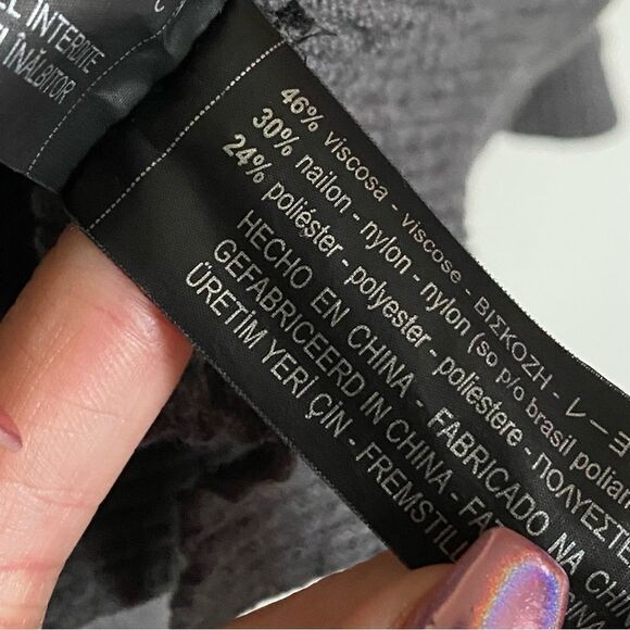 ZARA Ribbed Cardigan Sweater Gray Drop Shoulder Medium Slouchy - Picture 4 of 7